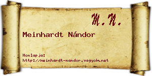 Meinhardt Nándor névjegykártya